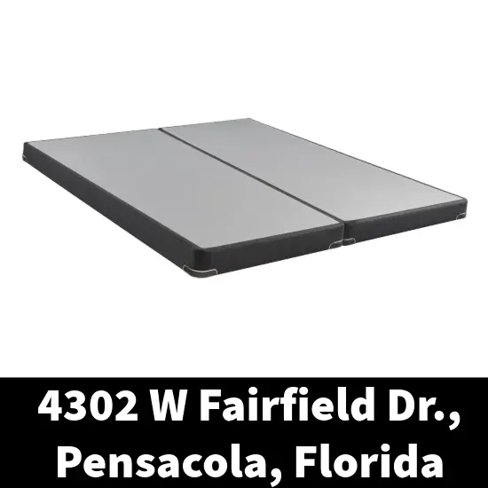 Low profile box spring displayed at Mattress Pensacola local showroom