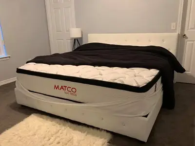 High quality premium mattress on a bed in Pensacola showroom